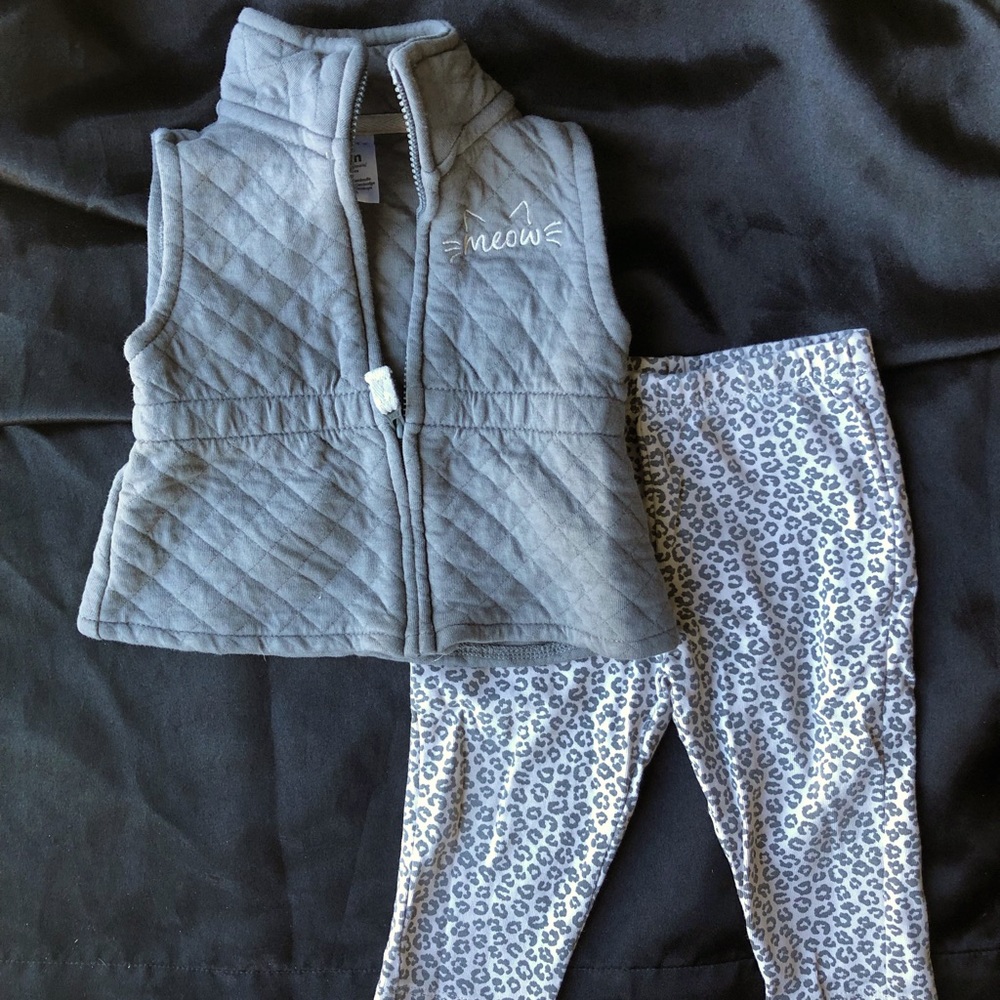 Carters Kitty “Meow” Vest/Pant Set